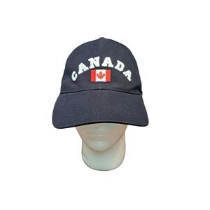 GR8 Stuff Canada Flag Hat‎ Unisex Blue Adjustable Strap Cap Embroidered